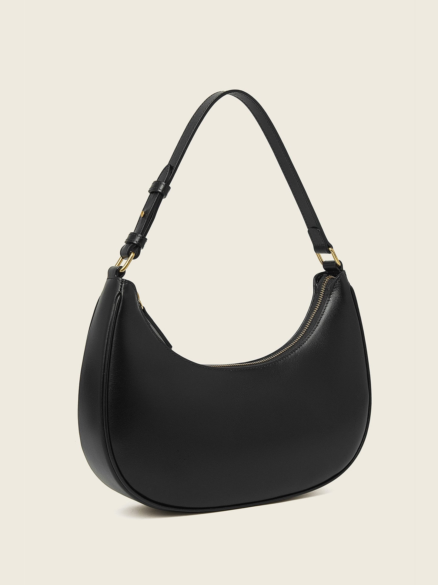 Hpai Crescent Bag In Leather - Black