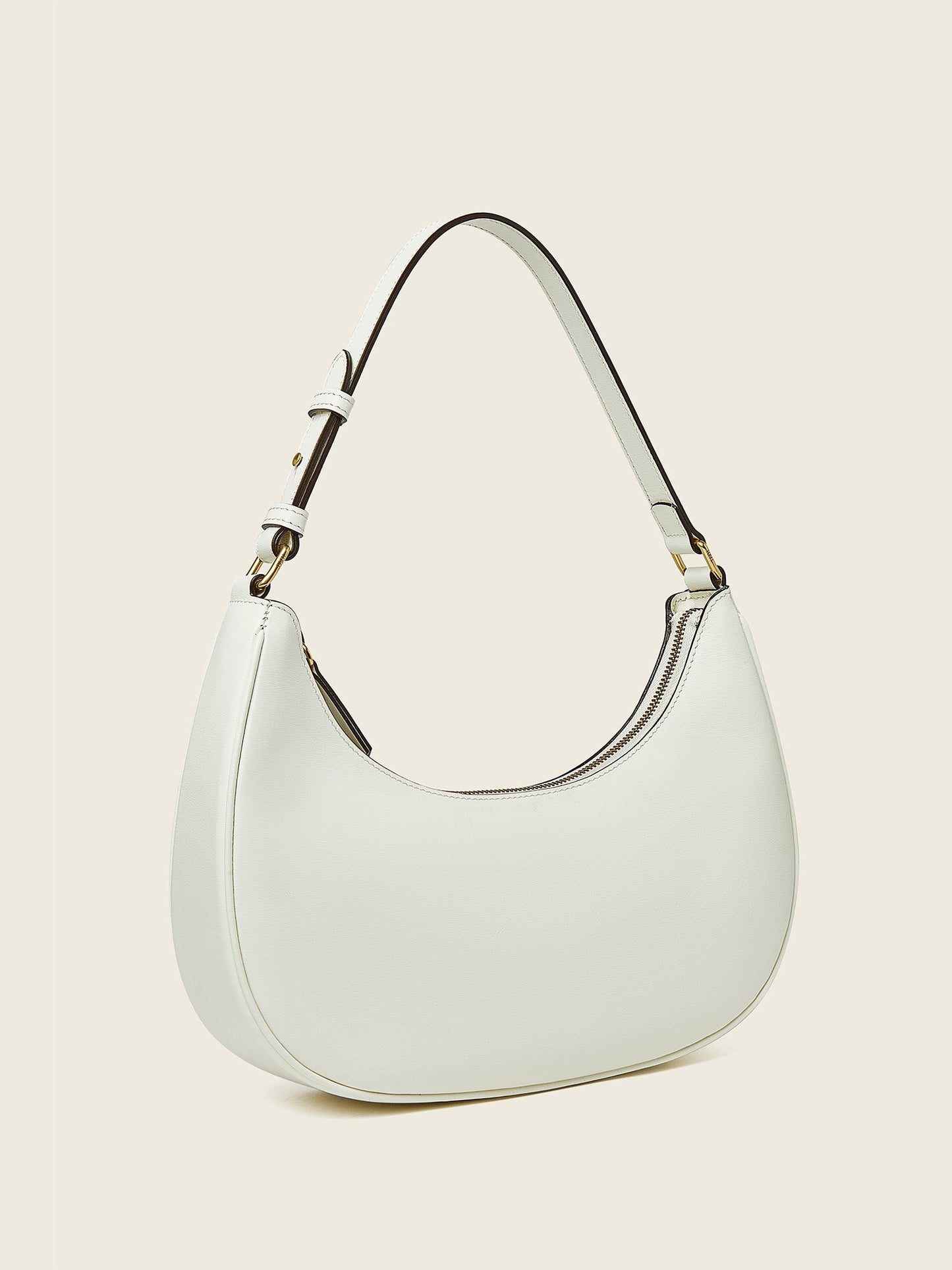 Hpai Crescent Bag In Leather - Ivory
