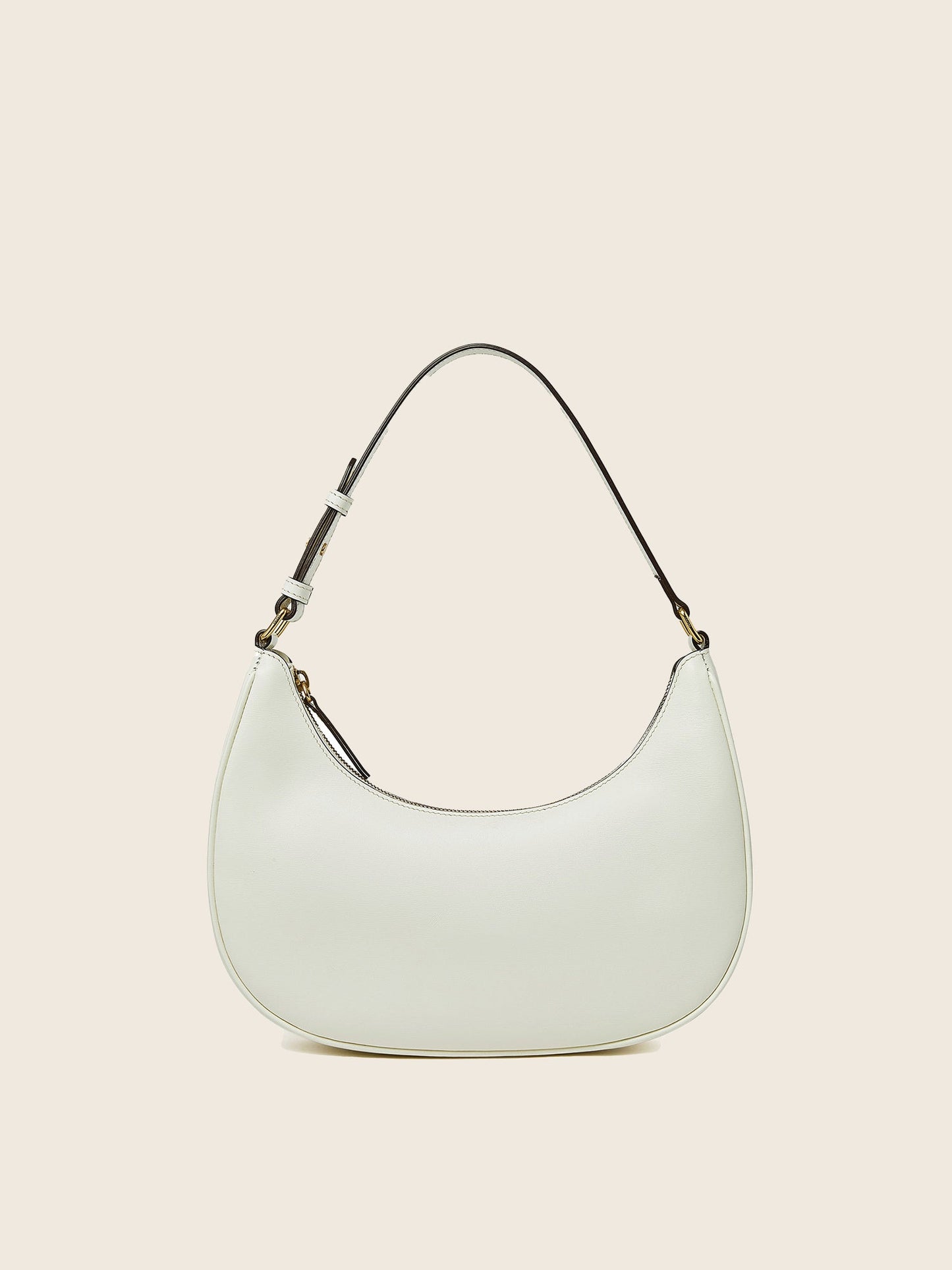 Hpai Crescent Bag In Leather - Ivory