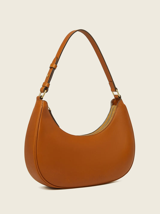 Hpai Crescent Bag In Leather - Acorn