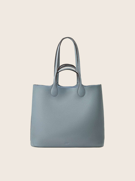 Hpai Large Yesod Tote Bag in Leather - Fog Blue