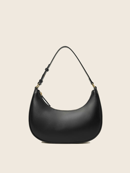 Hpai Crescent Bag In Leather - Black