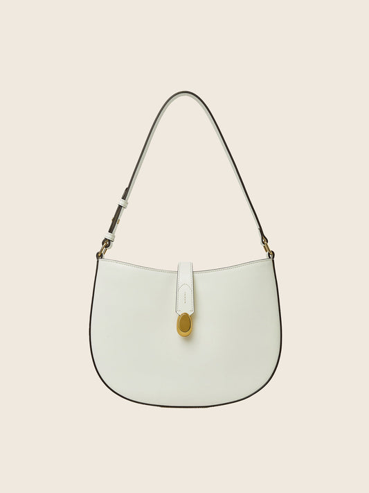 Hpai Clock Bag In Leather - Ivory