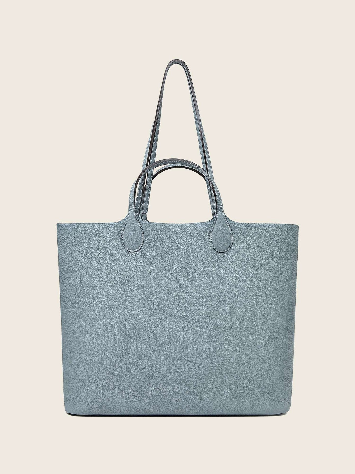 Hpai Large Yesod Tote Bag in Leather - Fog Blue